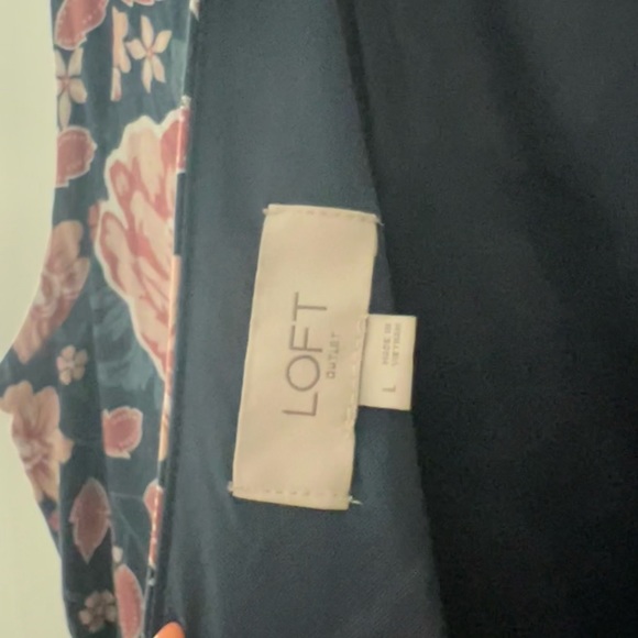 EUC LOFT Outlet Floral Print Dress, Size Large - Picture 3 of 4